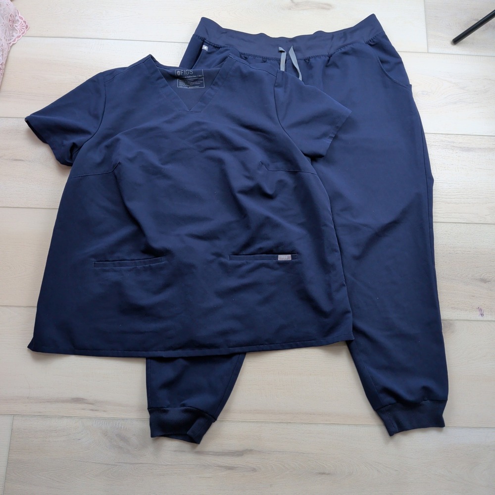 Figs Scrub Set Navy Blue Womens 3XL Zamora Scrub Jogger Pants Casma Scrub Top